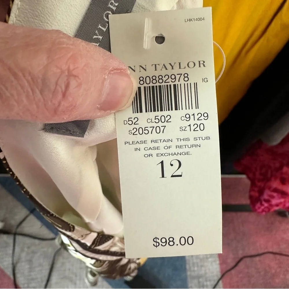 Ann Taylor 100%‎ Silk Floral Print Skirt Size 12 NWT $98 Y2K Vintage Deadstock